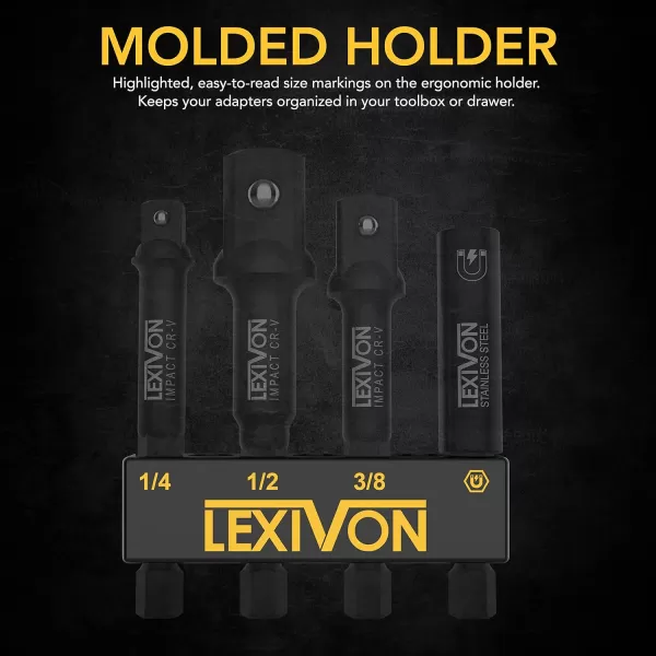 imageLEXIVON Drill Bit Holder 12Inch Flexible Extension QuickRelease with 14Inch Hex Shank  Rated for 3600 RPM Guaranteed High Performance LX5013 Adapters  Magnetic bit holder