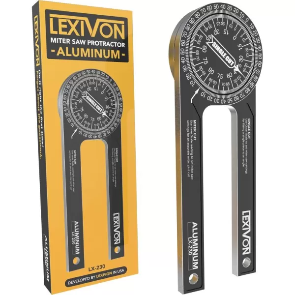 imageLEXIVON 2pack Aluminum Miter Saw Protractor  7Inch Rust Proof Angle Finder Featuring Precision Laser Engraved Scales LX230X21Pack