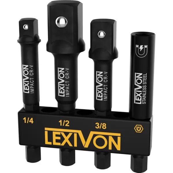 imageLEXIVON Drill Bit Holder 12Inch Flexible Extension QuickRelease with 14Inch Hex Shank  Rated for 3600 RPM Guaranteed High Performance LX5013 Adapters  Magnetic bit holder