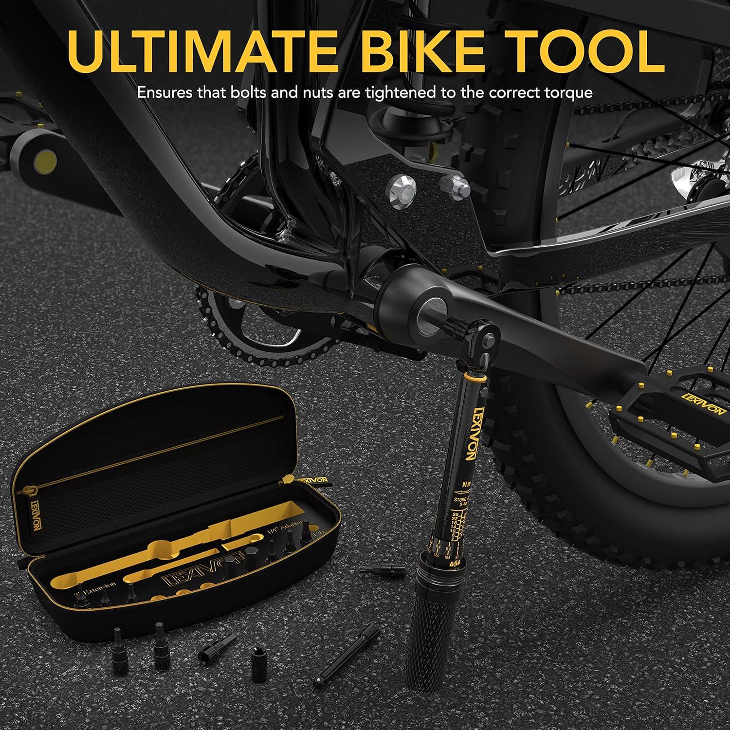 imageLEXIVON Bike Torque Wrench 14Inch Drive Newton Meter  72Tooth Gear DualDirection Click Type 226 Nm 1772301 inlb  Portable for Road ampamp Mountain Bicycles LX190Bike Torque wrench kit
