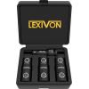 imageLEXIVON 12Inch Drive Click Torque Wrench 10150 FtLb1362035 Nm  Set of 12Inch Flip Impact Socket 6 Total Lug Nut Sizes