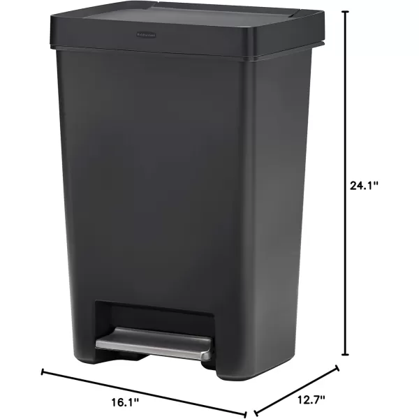 imageRubbermaid Premier Series II Stepon Trash Can for Home and Kitchen with Lid Lock and Slow Close 13 Gallon Charcoal for HomeKitchenHotelLobbyOffice13G  Classic Plastic