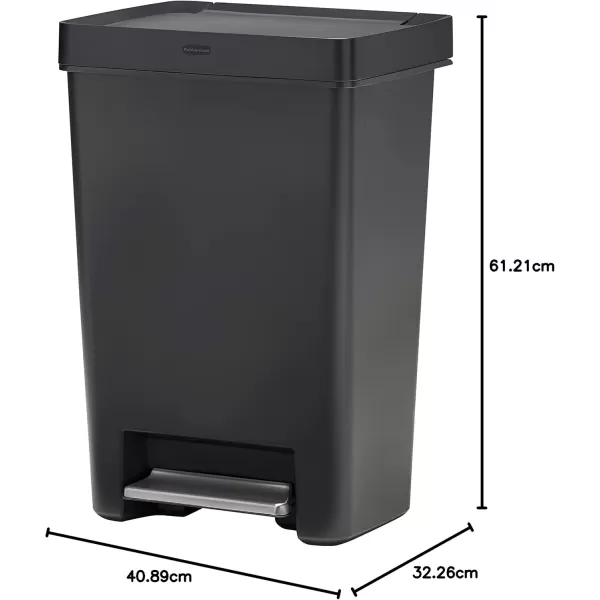 imageRubbermaid Premier Series II Stepon Trash Can for Home and Kitchen with Lid Lock and Slow Close 13 Gallon Charcoal for HomeKitchenHotelLobbyOffice13G  Classic Plastic