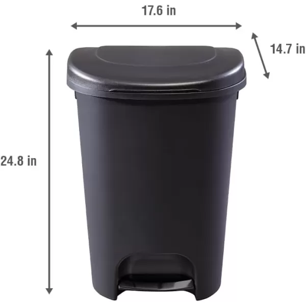 imageRubbermaid Classic 13 Gallon Premium StepOn Trash Can with Lid and StainlessSteel Pedal Bronze Waste Bin for KitchenHomeGarageOfficeBlack