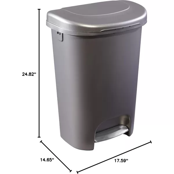 imageRubbermaid Classic 13 Gallon Premium StepOn Trash Can with Lid and StainlessSteel Pedal Bronze Waste Bin for KitchenHomeGarageOfficeBronze