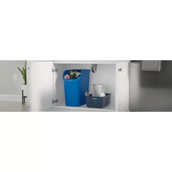 imageRubbermaid Undercounter Small Trash Can 2 Pack Blue and Black for RecyclingWaste 94Gallon Fits under SinkDeskCabinet for use in KitchenBathroomOffice