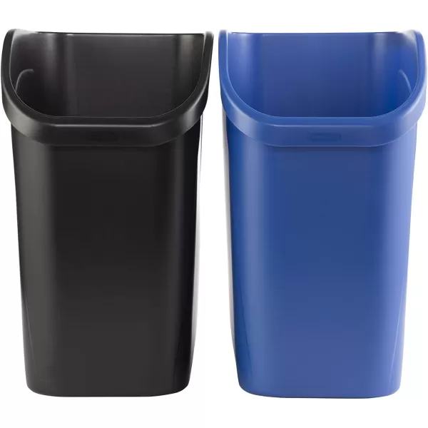 imageRubbermaid Undercounter Small Trash Can 2 Pack Blue and Black for RecyclingWaste 94Gallon Fits under SinkDeskCabinet for use in KitchenBathroomOffice