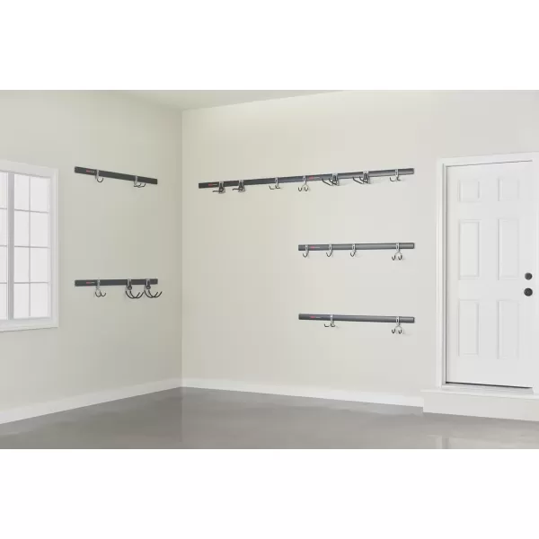 imageRubbermaid 20Piece FastTrack Garage WallMounted Storage Kit 5 Rails and 15 Hooks for HomeHouseToolSportsUtility Purposes6 Rails  18 Hooks