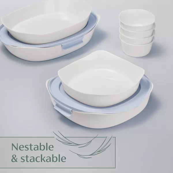 imageRubbermaid DuraLite Glass Bakeware 25Quart White8pc Set