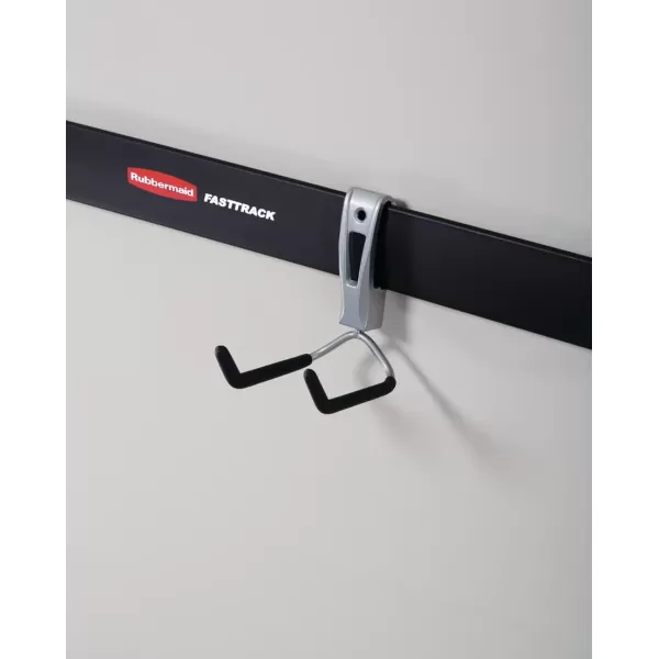 imageRubbermaid FastTrack 2Handle Hook S Hook Mounted Garage Storage and Space Saving Organization System Metallic PowderCoated Steeel for RakesBroomsToysLaddersCord Hook