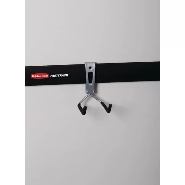 imageRubbermaid FastTrack 2Handle Hook S Hook Mounted Garage Storage and Space Saving Organization System Metallic PowderCoated Steeel for RakesBroomsToysLaddersCord Hook