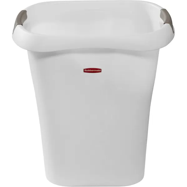 imageRubbermaid Open Top Trash Can 53Gallon White Plastic WastebasketGarbage Bin for HomeKitchenBathroomGarage