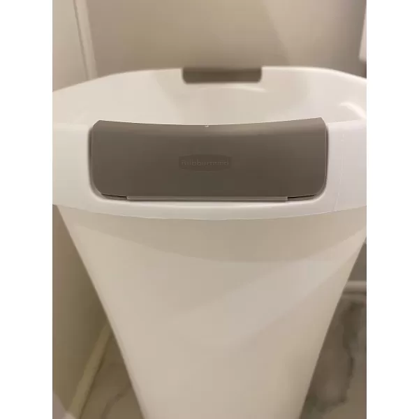 imageRubbermaid Open Top Trash Can 53Gallon White Plastic WastebasketGarbage Bin for HomeKitchenBathroomGarage