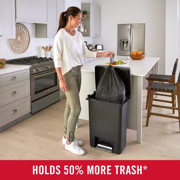 imageRubbermaid Premier HighCapacity StepOn Trash Can 19 Gallon Single or Dual Stream Trash or Recycling Charcoal StainlessSteel Rim Lid Lock Quiet Lid for HomeKitchenGarageApartmentMetal Rim