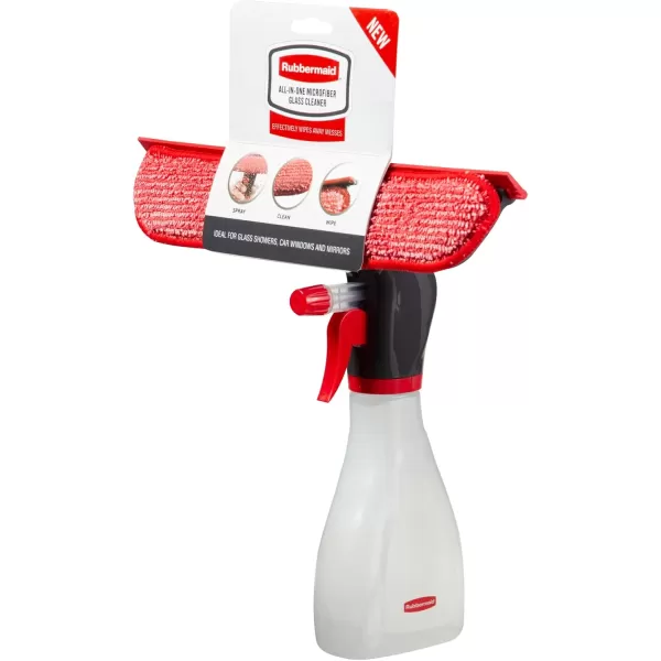 imageRubbermaid Spray Bottle with Microfiber Pad and Squeege RedSpray BottleSqueegee Combo