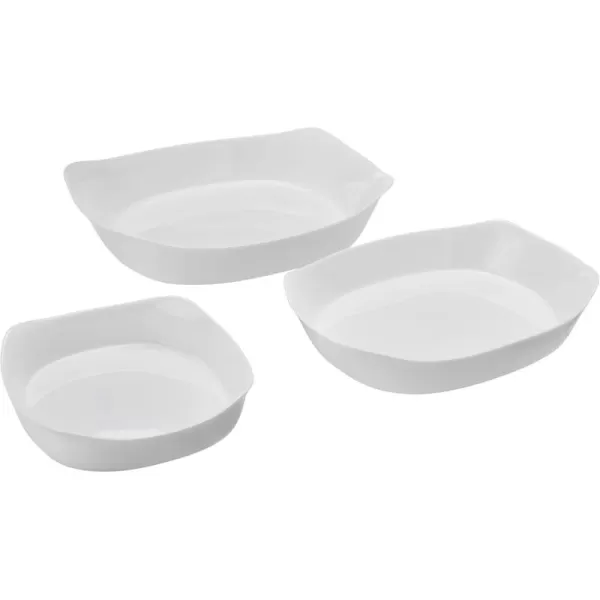 imageRubbermaid DuraLite Glass Bakeware 25Quart White3 Pack