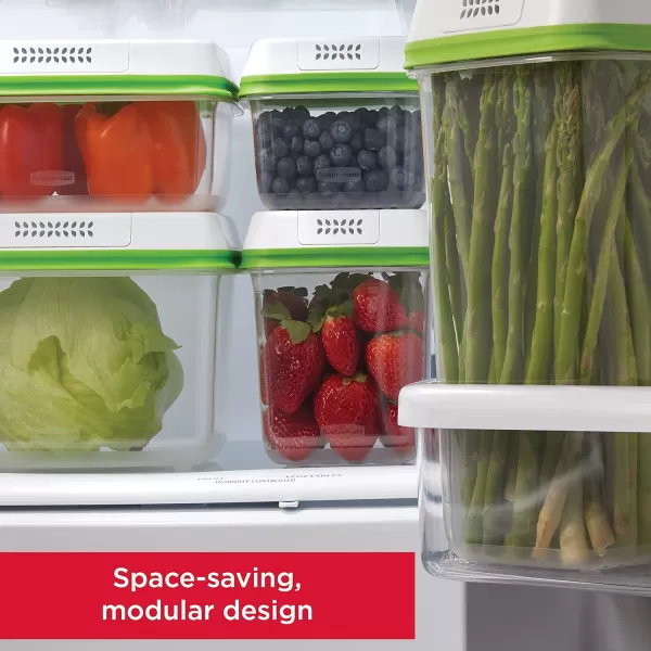 imageRubbermaid 4Piece Produce Saver Containers for Refrigerator with Lids for Food StorageSet of 2 Large Containers