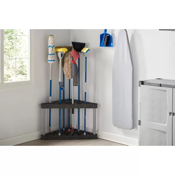 imageRubbermaid Garage Tool Tower Rack Easy to Assemble Wheeled Organizes up to 40 LongHandled ToolsRakesBroomsShovles in HomeHouseOutdoorShed BlackCorner Tower