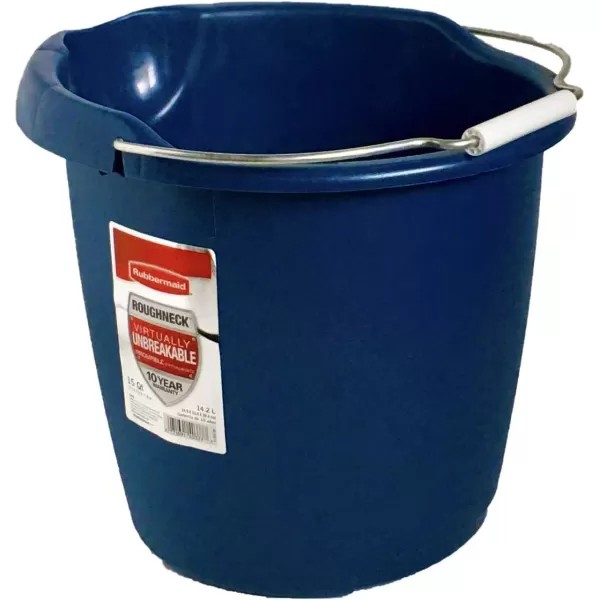 imageRubbermaid Roughneck Square Bucket 12Quart Blue Sturdy Pail Bucket Organizer Household Cleaning Supplies Projects Mopping Storage Comfortable Durable Grip Pour HandleRoyal Blue