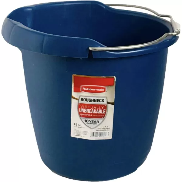 imageRubbermaid Roughneck Square Bucket 12Quart Blue Sturdy Pail Bucket Organizer Household Cleaning Supplies Projects Mopping Storage Comfortable Durable Grip Pour HandleRoyal Blue