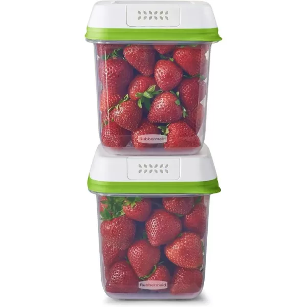 imageRubbermaid 4Piece Produce Saver Containers for Refrigerator with Lids for Food StorageSet of 2 72 Cup Containers