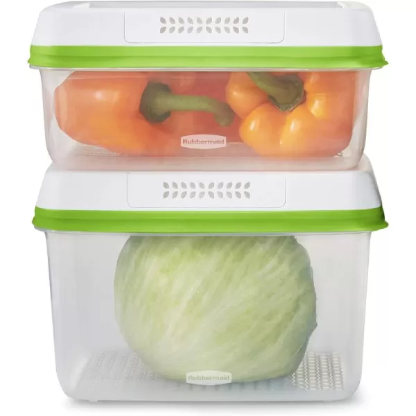 imageRubbermaid 4Piece Produce Saver Containers for Refrigerator with Lids for Food StorageSet of 2 Large Containers