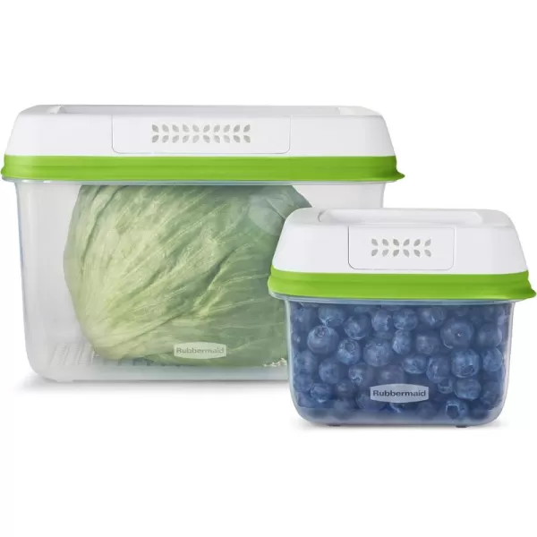 imageRubbermaid 4Piece Produce Saver Containers for Refrigerator with Lids for Food StorageSet of 2 Medium Containers