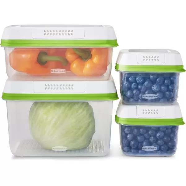 imageRubbermaid 4Piece Produce Saver Containers for Refrigerator with Lids for Food StorageSet of 4 Assorted Containers