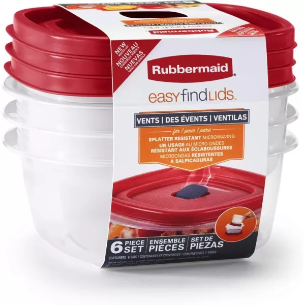 imageRubbermaid Easy Find Lids Food Storage and Organization ContainersRed