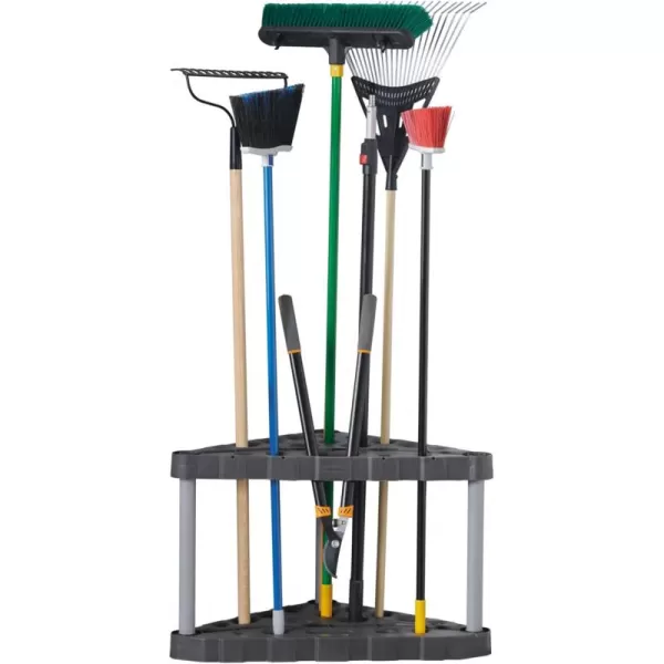 imageRubbermaid Garage Tool Tower Rack Easy to Assemble Wheeled Organizes up to 40 LongHandled ToolsRakesBroomsShovles in HomeHouseOutdoorShed BlackCorner Tower