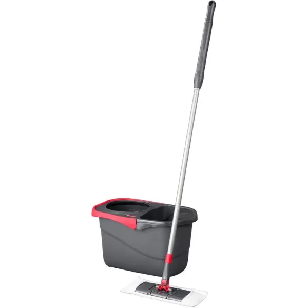 imageRubbermaid Microfiber Flat Spin Mop Floor Cleaning System with Wringer Bucket Red Flat Floor Mop for HardwoodLaminateVinylTileStone Floors