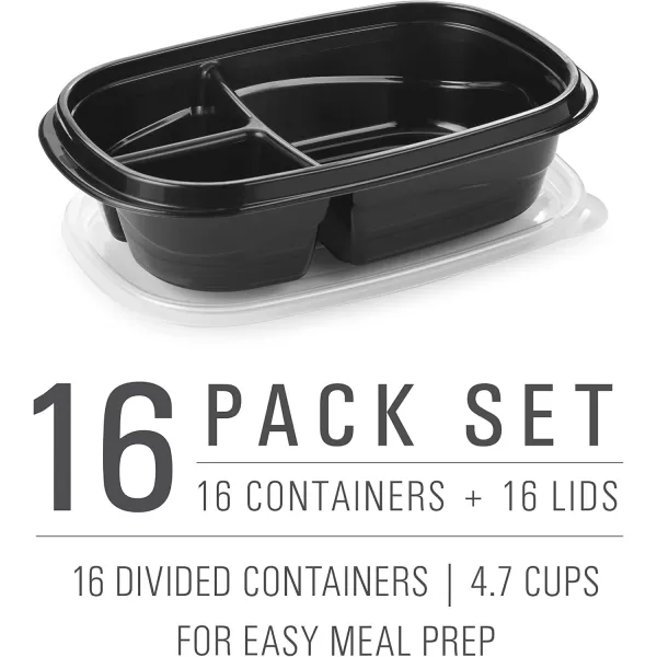 imageRubbermaid 50Piece Food Storage Containers with Lids for Lunch Meal Prep and Leftovers Dishwasher Safe Set of 25 Marine BlueBlack