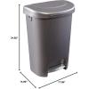 imageRubbermaid Classic 13 Gallon Premium StepOn Trash Can with Lid and StainlessSteel Pedal White Waste Bin for KitchenBronze