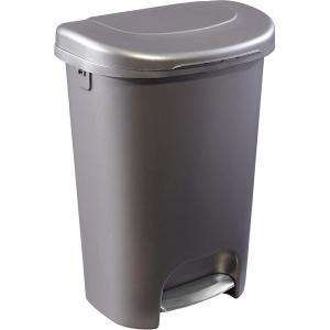 imageRubbermaid Classic 13 Gallon Premium StepOn Trash Can with Lid and StainlessSteel Pedal White Waste Bin for KitchenBronze