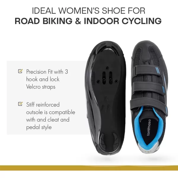 imageTommaso Pista Cycling Shoes for WomenPeloton Cycle Shoes WomenSpin Shoes Women Indoor CyclingDeltaampampSPD Compatible Cycling ShoesIndoor Cycling Shoes for WomenPeloton ShoesWomen Shoes NO CleatsBlackBlue