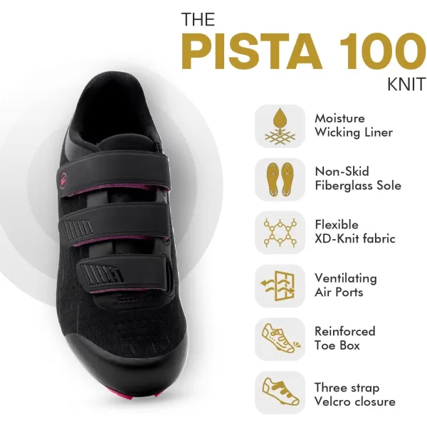 imageTommaso Pista Cycling Shoes for WomenPeloton Cycle Shoes WomenSpin Shoes Women Indoor CyclingDeltaampampSPD Compatible Cycling ShoesIndoor Cycling Shoes for WomenPeloton ShoesWomen Shoes NO CleatsBlackPink  Knit
