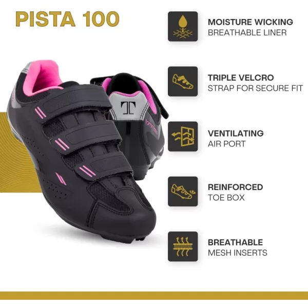 imageTommaso Pista Cycling Shoes for WomenPeloton Cycle Shoes WomenSpin Shoes Women Indoor CyclingDeltaampampSPD Compatible Cycling ShoesIndoor Cycling Shoes for WomenPeloton ShoesWomen Shoes NO CleatsBlackPink