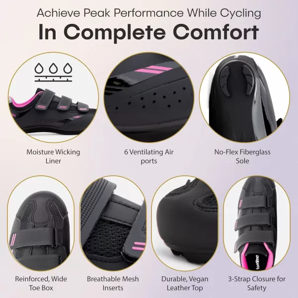 imageTommaso Pista Womens Peloton Cycling Shoes Delta Clip ampamp SPD Cycling Shoes Delta Cleat Cycling Shoes ampamp Indoor Cycling Shoes for Women Spin Shoes Women Indoor Cycling with SPD Cleats ampamp Peloton ShoesBlackPinkspd