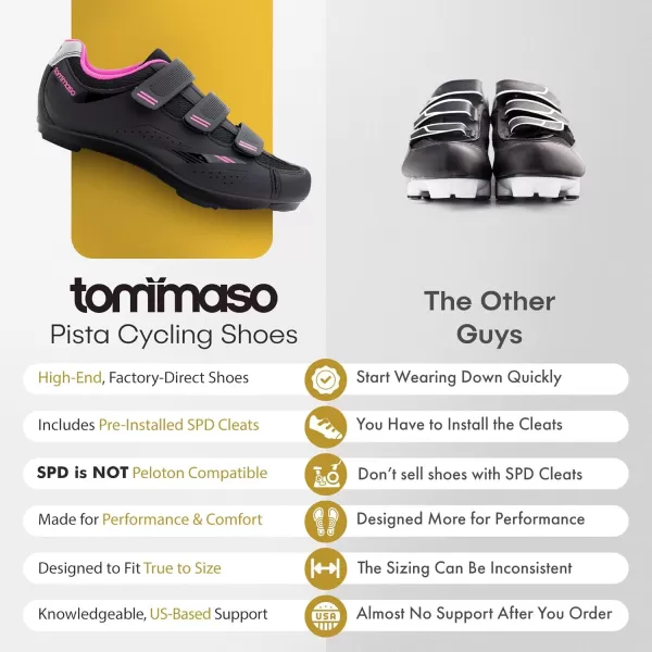 imageTommaso Pista Womens Peloton Cycling Shoes Delta Clip ampamp SPD Cycling Shoes Delta Cleat Cycling Shoes ampamp Indoor Cycling Shoes for Women Spin Shoes Women Indoor Cycling with SPD Cleats ampamp Peloton ShoesBlackPinkspd