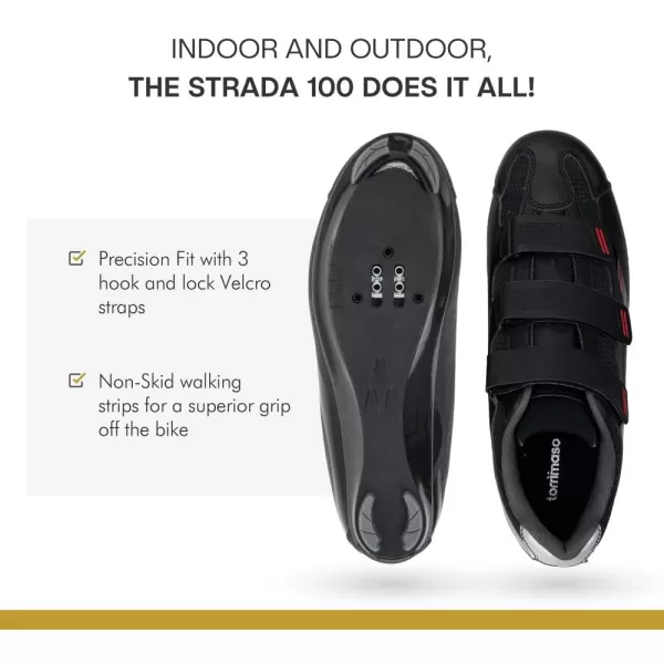 imageTommaso Strada Peloton Shoes for MenSPD Indoor Cycling Shoes for Men Mens Cycling Shoes with Delta Clips Spin Shoes Bike Shoes for Men Cycling on Peloton SPD Shoes For Road Bikes Spinning ShoesKnit Triple Strap  Delta Cleat