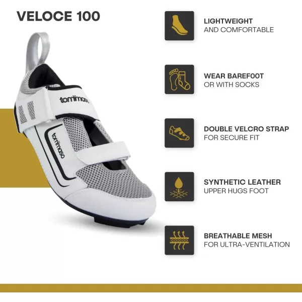 imageTommaso Veloce II Cycling Shoes  Ride in Style  Peloton Shoes Triathlon Road Bike Indoor Cycling Men Women Compatible with Look Delta SPD SPDSL Cleats White BlackWhite  Delta Bundle