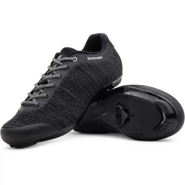 imageTommaso Strada Peloton Shoes for MenSPD Indoor Cycling Shoes for Men Mens Cycling Shoes with Delta Clips Spin Shoes Bike Shoes for Men Cycling on Peloton SPD Shoes For Road Bikes Spinning ShoesBlack  Knit Laces Spd