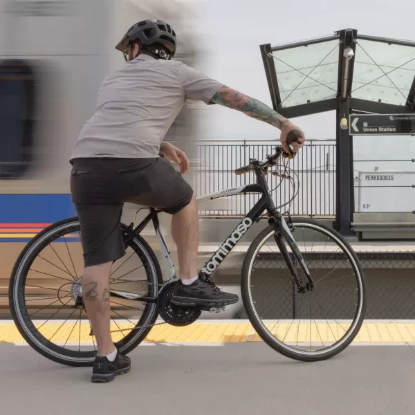 imageTommaso La Forma Lightweight Comfortable Hybrid Bikes Fitness Commuter Bike Black WhiteBlack  Best