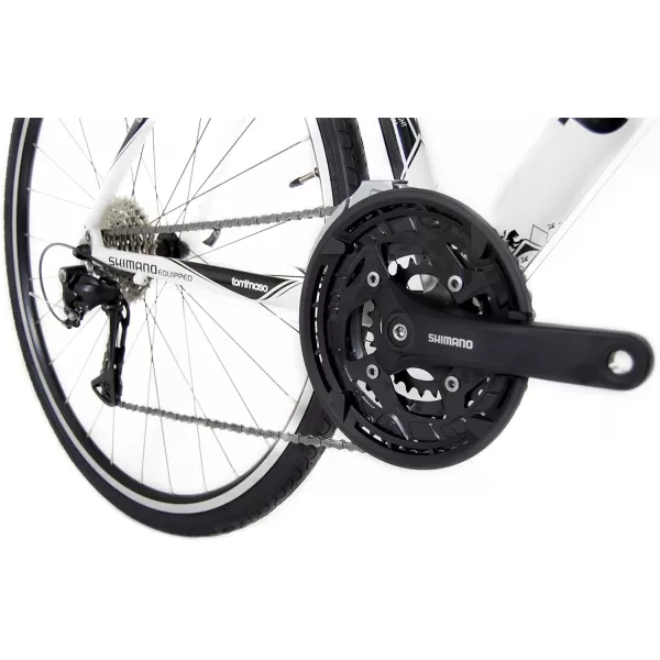 imageTommaso La Forma Lightweight Comfortable Hybrid Bikes Fitness Commuter Bike Black WhiteWhite  Best
