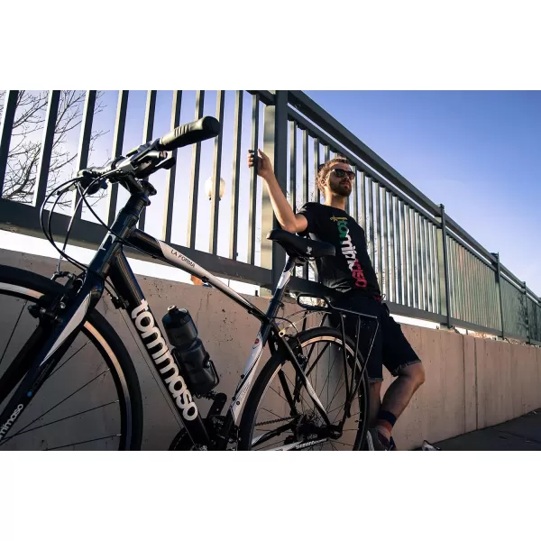 imageTommaso La Forma Lightweight Comfortable Hybrid Bikes Fitness Commuter Bike Black WhiteWhite  Best