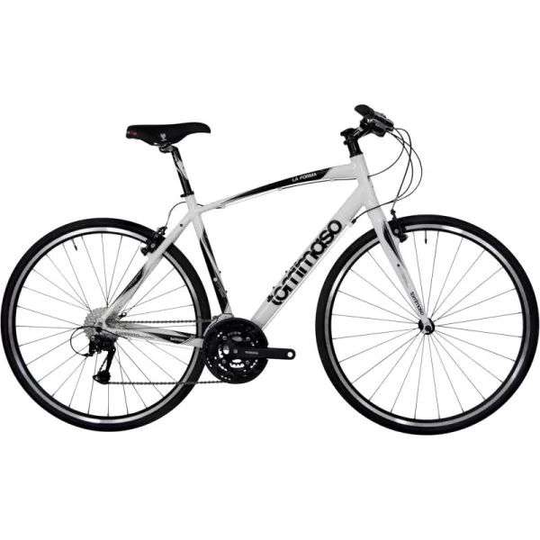 imageTommaso La Forma Lightweight Comfortable Hybrid Bikes Fitness Commuter Bike Black WhiteWhite  Best