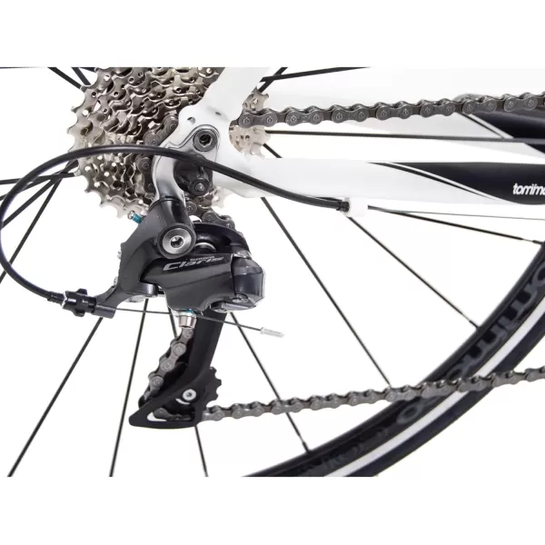 imageTommaso Forcella Endurance Aluminum Road Bike Carbon Fork Shimano Claris R2000 24 Speeds Aero Wheels Matte Black Matte WhiteMatte White