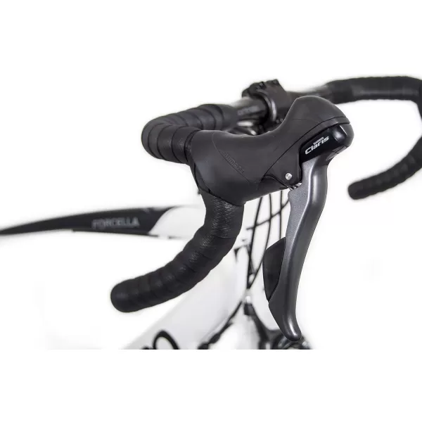 imageTommaso Forcella Endurance Aluminum Road Bike Carbon Fork Shimano Claris R2000 24 Speeds Aero Wheels Matte Black Matte WhiteMatte White