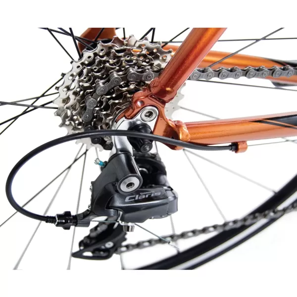 imageTommaso Imola Endurance Aluminum Road Bike Shimano Claris R2000 24 Speeds Black White Burnt OrangeBurnt Orange