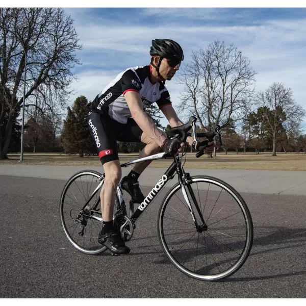 imageTommaso Imola Endurance Aluminum Road Bike Shimano Claris R2000 24 Speeds Black White Burnt OrangeWhite